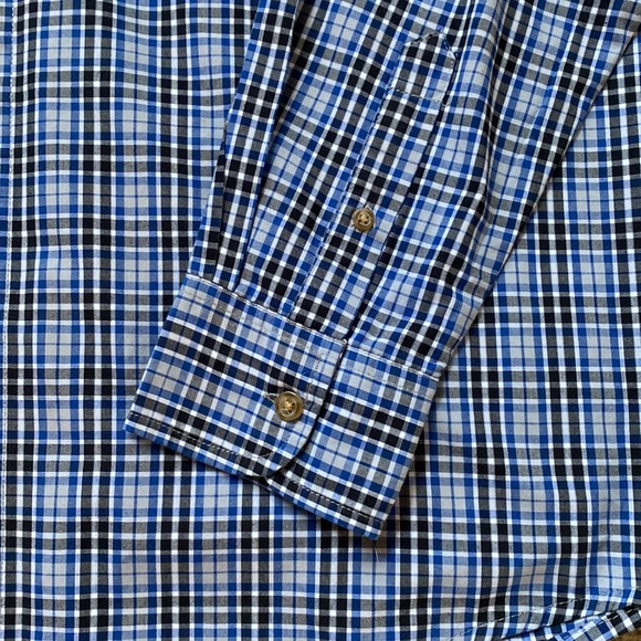 Wrangler men’s large new without tags. Royal blue black and white plaid - Picture 5 of 6